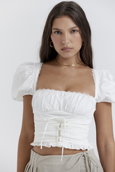 Samaya White Pleated Top | Dress In Beauty
